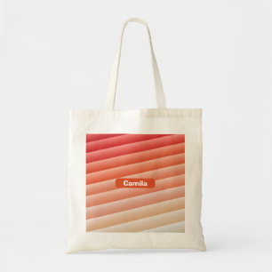 Personalized Coral Peach Sunset Gradient Budget Tote Bag