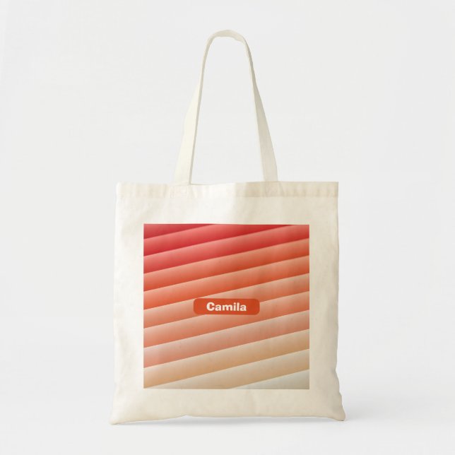 Personalized Coral Peach Sunset Gradient Budget  Tote Bag (Front)