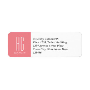 Personalized Coral Pink Monogrammed