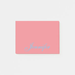 Personalized Coral Post it Sticky Notes