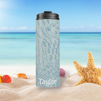 Personalized | Coral Reef Shell Print Thermal Tumbler