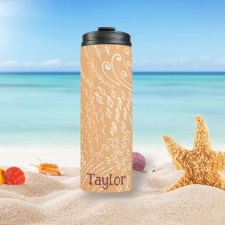 Personalized | Coral Reef Shell Print Thermal Tumbler