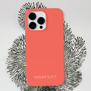 Personalized Coral Solid Colour Case-Mate iPhone 14 Pro Max Case