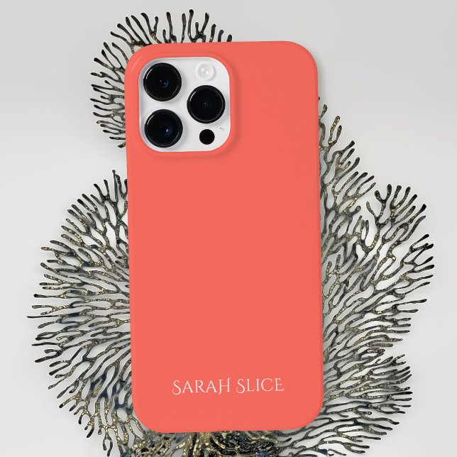Personalized Coral Solid Colour Case-Mate iPhone Case (Creator Uploaded)