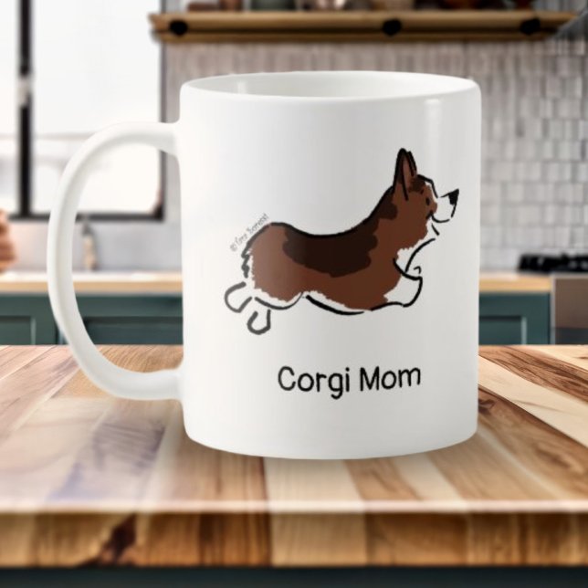 Personalized Corgi Cartoon Simple White Coffee Mug (Creator Uploaded)