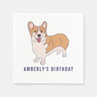 Personalized Corgi Dog Birthday Party Paper