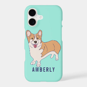 Personalized Corgi Dog Mint Green