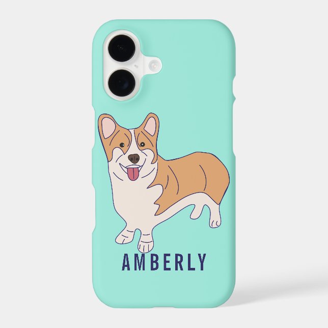 Personalized Corgi Dog Mint Green (Back)