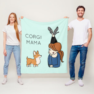 Personalized Corgi Mama Fleece Blanket