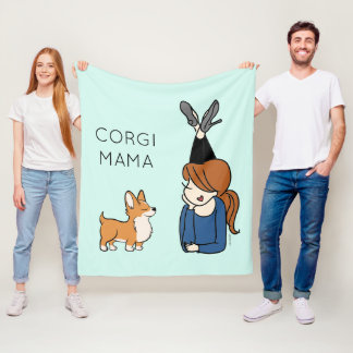 Personalized Corgi Mama Fleece Blanket