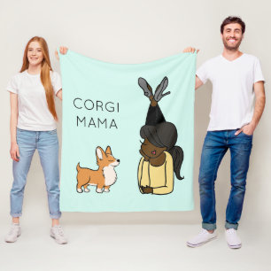 Personalized Corgi Mama Fleece Blanket