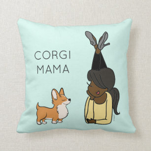 Personalized Corgi Mama Throw Pillow