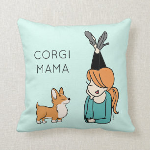 Personalized Corgi Mama Throw Pillow