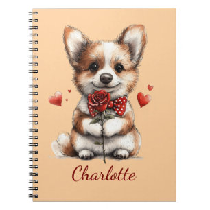 Personalized Corgi Notebook with Custom Name