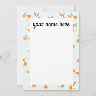 Personalized Corgi Notecards