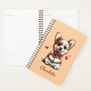 Personalized Corgi Planner with Custom Name