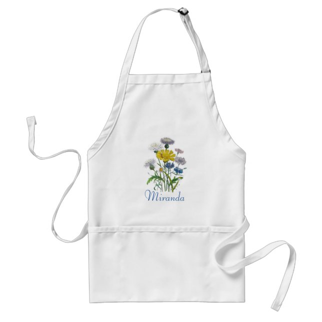 Personalized Cornflowers Apron (Front)