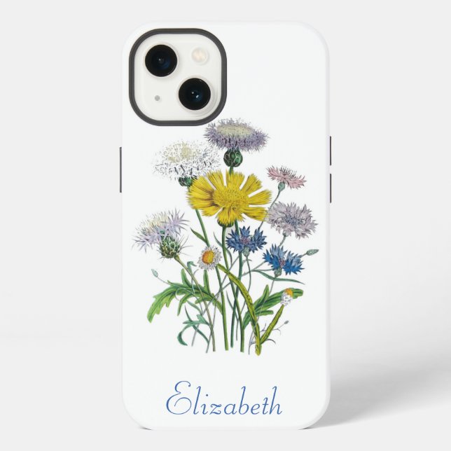 Personalized Cornflowers Case-Mate iPhone Case (Back)