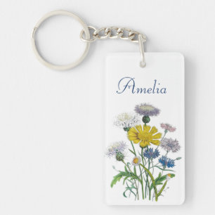 Personalized Cornflowers Keychain