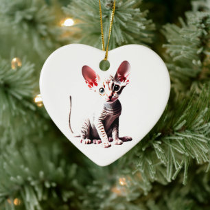 Personalized Cornish Rex Kitten Ceramic Ornament