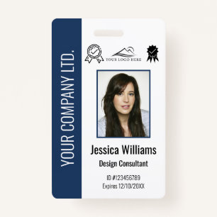 Personalized Corporate Certified Employee Blue ID Badge