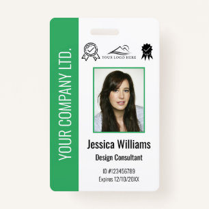 Personalized Corporate Certified Employee Green ID Badge