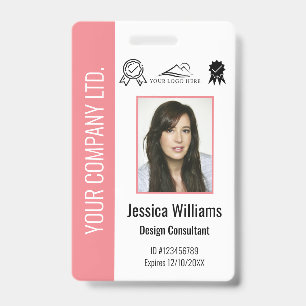Personalized Corporate Certified Employee Pink ID Badge