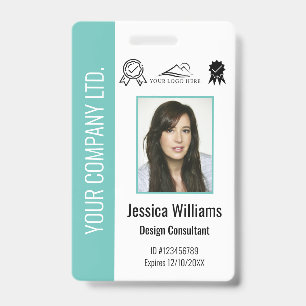 Personalized Corporate Certified Employee Teal ID Badge