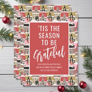 Personalized Corporate Christmas Winter Village Card