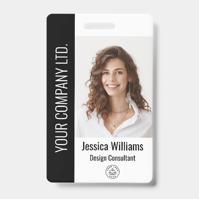 Personalized Corporate Employee Black ID Badge (Front)