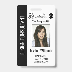 Personalized Corporate Employee Black ID  Badge