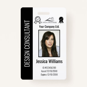 Personalized Corporate Employee Black ID  Badge