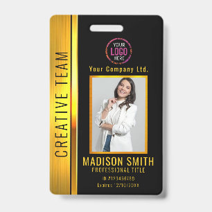 Personalized Corporate Employee Black ID Badge