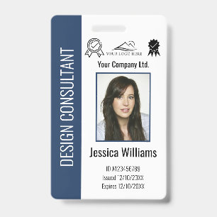 Personalized Corporate Employee Blue ID Badge