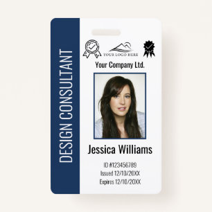 Personalized Corporate Employee Blue ID Badge