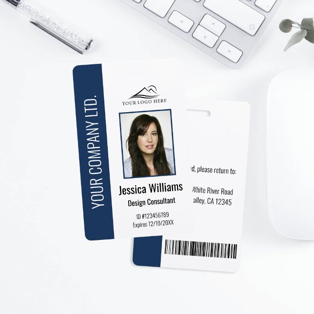 Personalized Corporate Employee Blue ID Badge (Creator Uploaded)