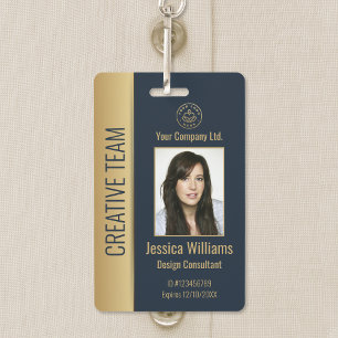 Personalized Corporate Employee Blue ID Badge