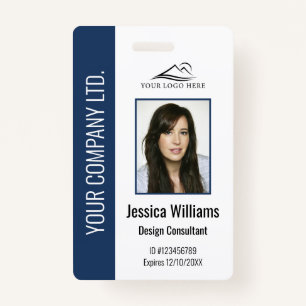 Personalized Corporate Employee Blue ID Badge