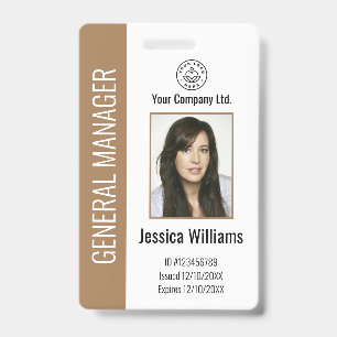 Personalized Corporate Employee Brown ID Badge
