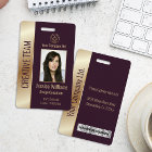 Personalized Corporate Employee Burgundy ID
