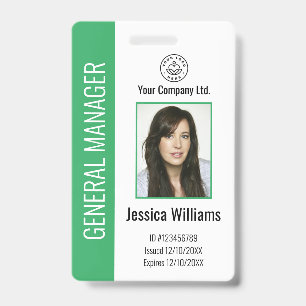 Personalized Corporate Employee Green ID  Badge
