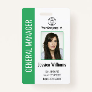 Personalized Corporate Employee Green ID  Badge