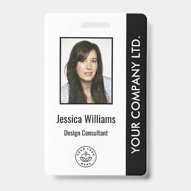 Personalized Corporate Employee ID Badge Black (Front)