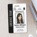 Personalized Corporate Employee ID Badge Black<br><div class="desc">Easily personalize this professional employee photo ID badge with your custom details.</div>