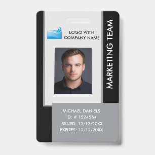 Personalized Corporate Employee ID Badge black