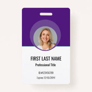 Personalized Corporate Employee ID Badge Blue