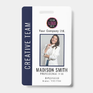 Personalized Corporate Employee ID Badge Blue