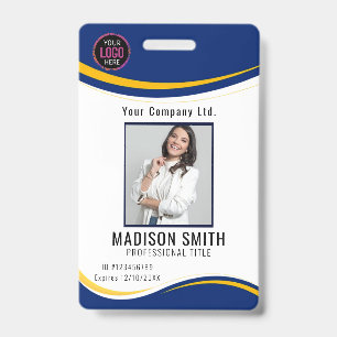 Personalized Corporate Employee ID Badge Blue
