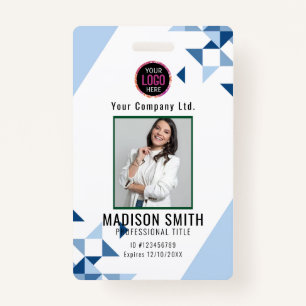 Personalized Corporate Employee ID Badge Blue