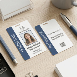 Personalized Corporate Employee ID Badge Blue